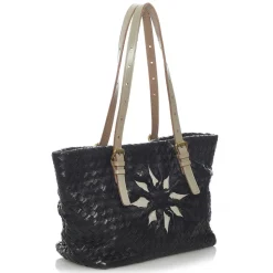 Bottega Veneta Vintage - Intrecciato Leather Shoulder Bag - Black - Leather Handbag - Luxury High Quality - Avvenice