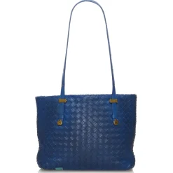 Bottega Veneta Vintage - Intrecciato Leather Tote Bag - Blue - Leather Handbag - Luxury High Quality - Avvenice