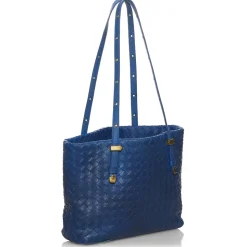 Bottega Veneta Vintage - Intrecciato Leather Tote Bag - Blue - Leather Handbag - Luxury High Quality - Avvenice