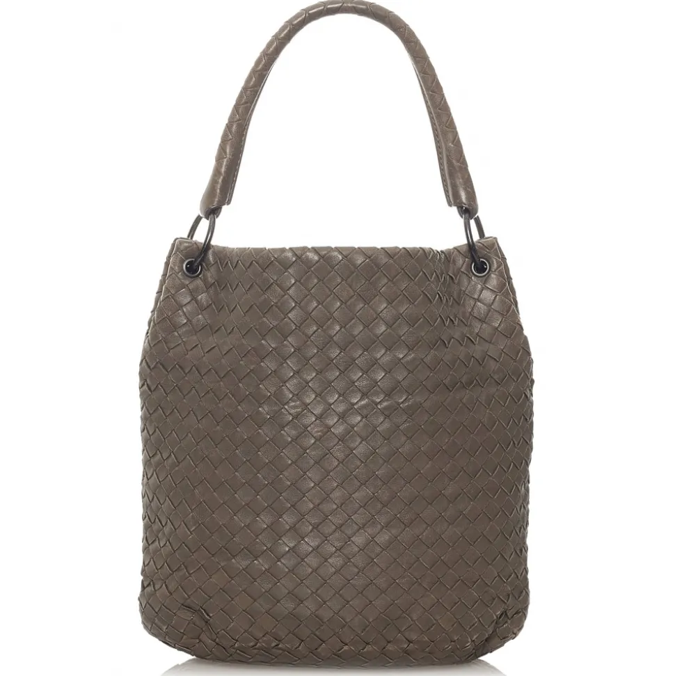 Bottega Veneta Vintage - Intrecciato Leather Shoulder Bag - Dark Brown - Leather Handbag - Luxury High Quality - Avvenice