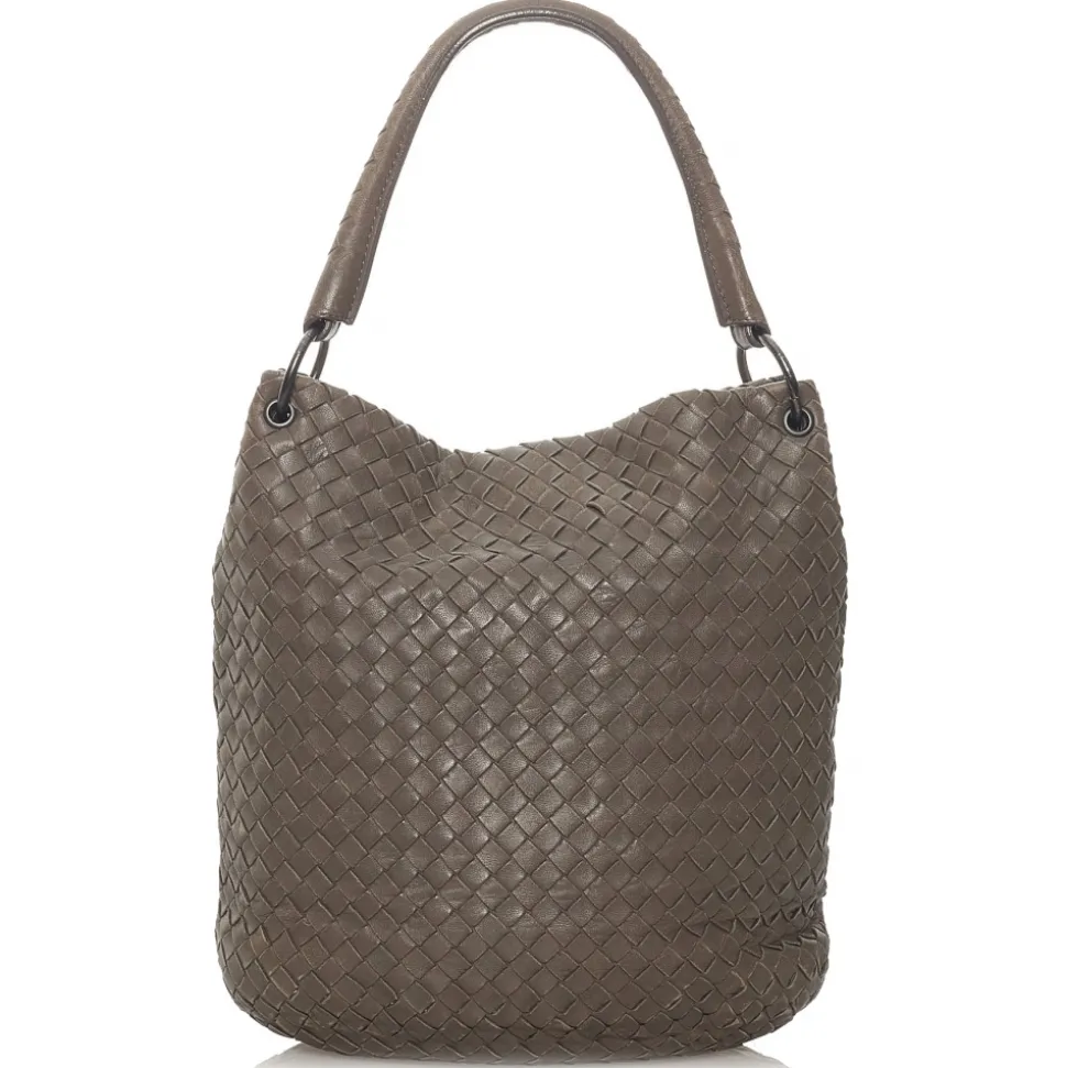 Bottega Veneta Vintage - Intrecciato Leather Shoulder Bag - Dark Brown - Leather Handbag - Luxury High Quality - Avvenice