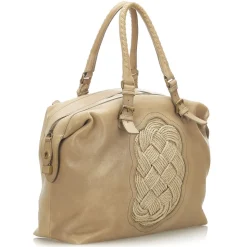 Bottega Veneta Vintage - Intrecciato Leather Tote - Brown Beige - Leather Handbag - Luxury High Quality - Avvenice