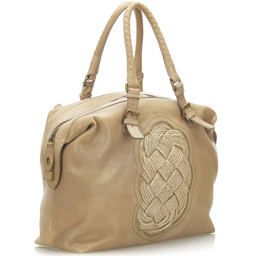 Bottega Veneta Vintage - Intrecciato Leather Tote - Brown Beige - Leather Handbag - Luxury High Quality - Avvenice