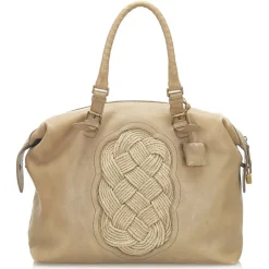 Bottega Veneta Vintage - Intrecciato Leather Tote - Brown Beige - Leather Handbag - Luxury High Quality - Avvenice