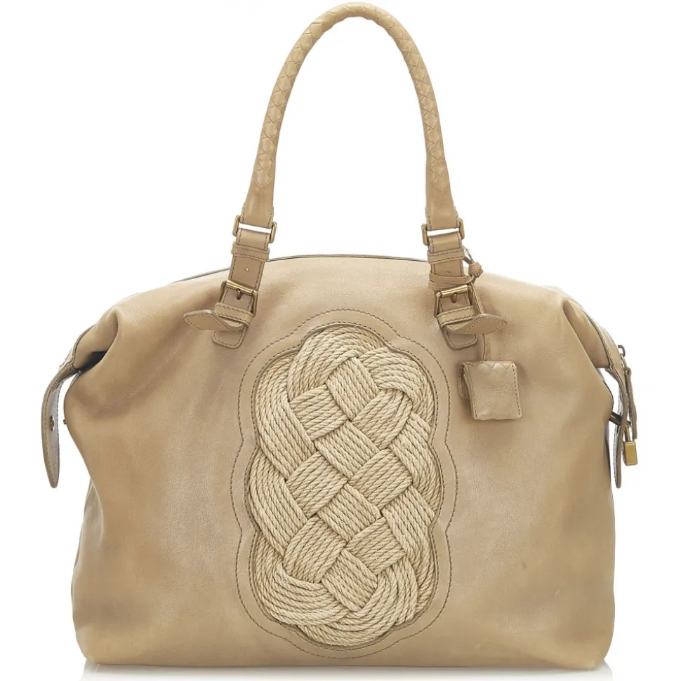 Bottega Veneta Vintage - Intrecciato Leather Tote - Brown Beige - Leather Handbag - Luxury High Quality - Avvenice