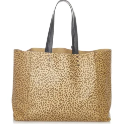 Bottega Veneta Vintage - Leopard Print Intrecciomirage Leather Tote Bag - Brown - Leather Handbag - Luxury High Quality - Avvenice