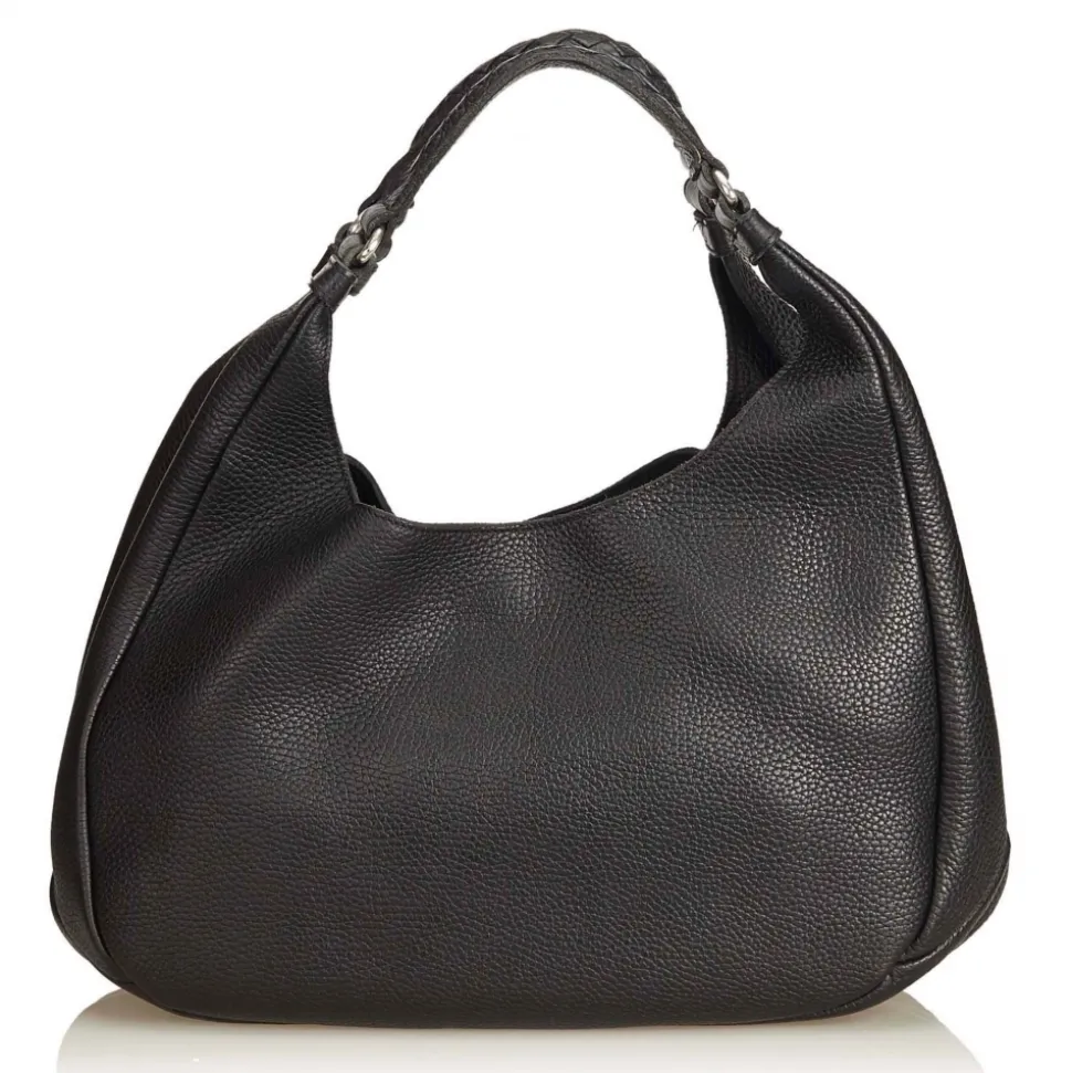 Bottega Veneta Vintage - Leather Hobo Bag - Black - Leather Handbag - Luxury High Quality - Avvenice