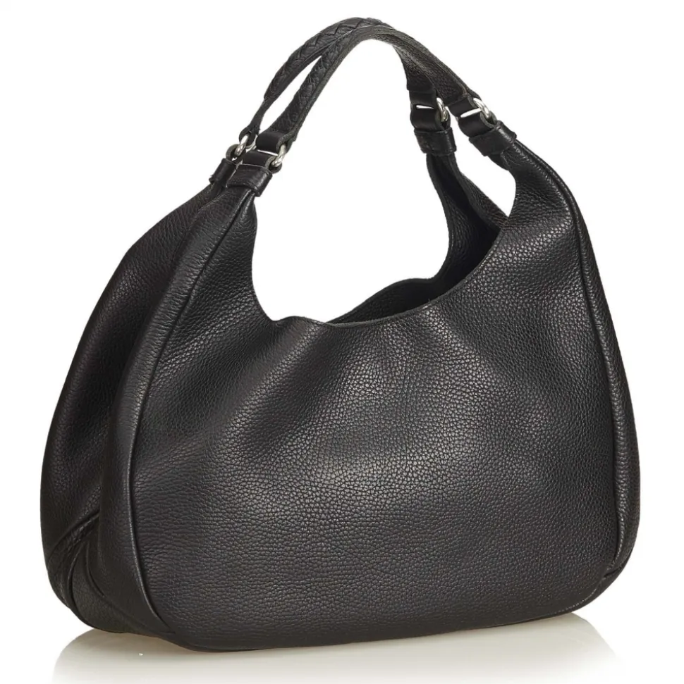 Bottega Veneta Vintage - Leather Hobo Bag - Black - Leather Handbag - Luxury High Quality - Avvenice