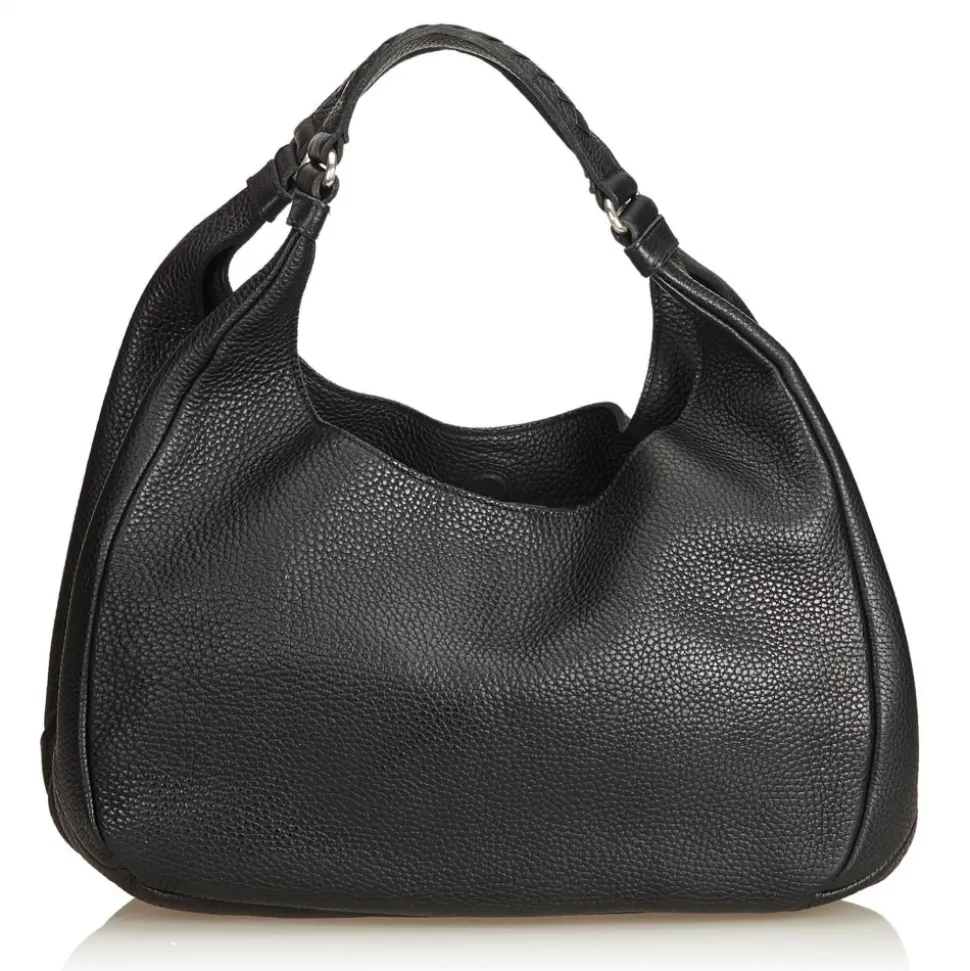 Bottega Veneta Vintage - Leather Hobo Bag - Black - Leather Handbag - Luxury High Quality - Avvenice