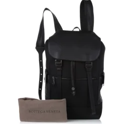 Bottega Veneta Vintage - Leather Backpack - Black - Leather Backpack - Luxury High Quality - Avvenice