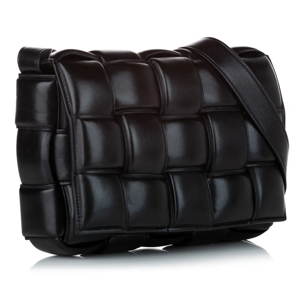 Bottega Veneta Vintage - Padded Cassette Leather Crossbody Bag - Black - Leather Handbag - Luxury High Quality - Avvenice