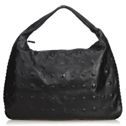 Bottega Veneta Vintage - Studded Leather Hobo Bag - Black - Leather Handbag - Luxury High Quality - Avvenice