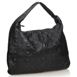 Bottega Veneta Vintage - Studded Leather Hobo Bag - Black - Leather Handbag - Luxury High Quality - Avvenice