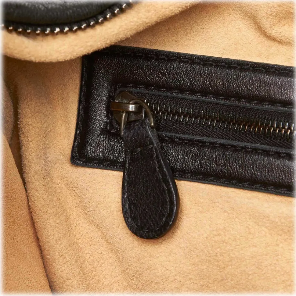 Bottega Veneta Vintage - Studded Leather Hobo Bag - Black - Leather Handbag - Luxury High Quality - Avvenice