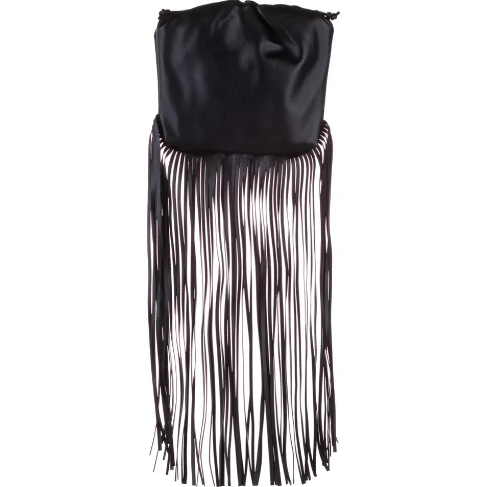 Bottega Veneta Vintage - The Fringe Pouch Leather Shoulder Bag - Black - Leather Handbag - Luxury High Quality - Avvenice