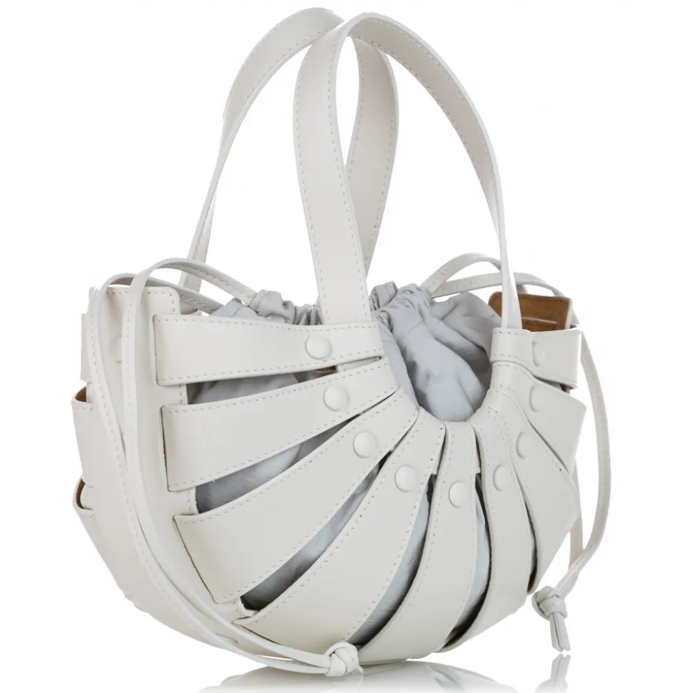 Bottega Veneta Vintage - The Shell Leather Tote Bag - White - Leather Handbag - Luxury High Quality - Avvenice