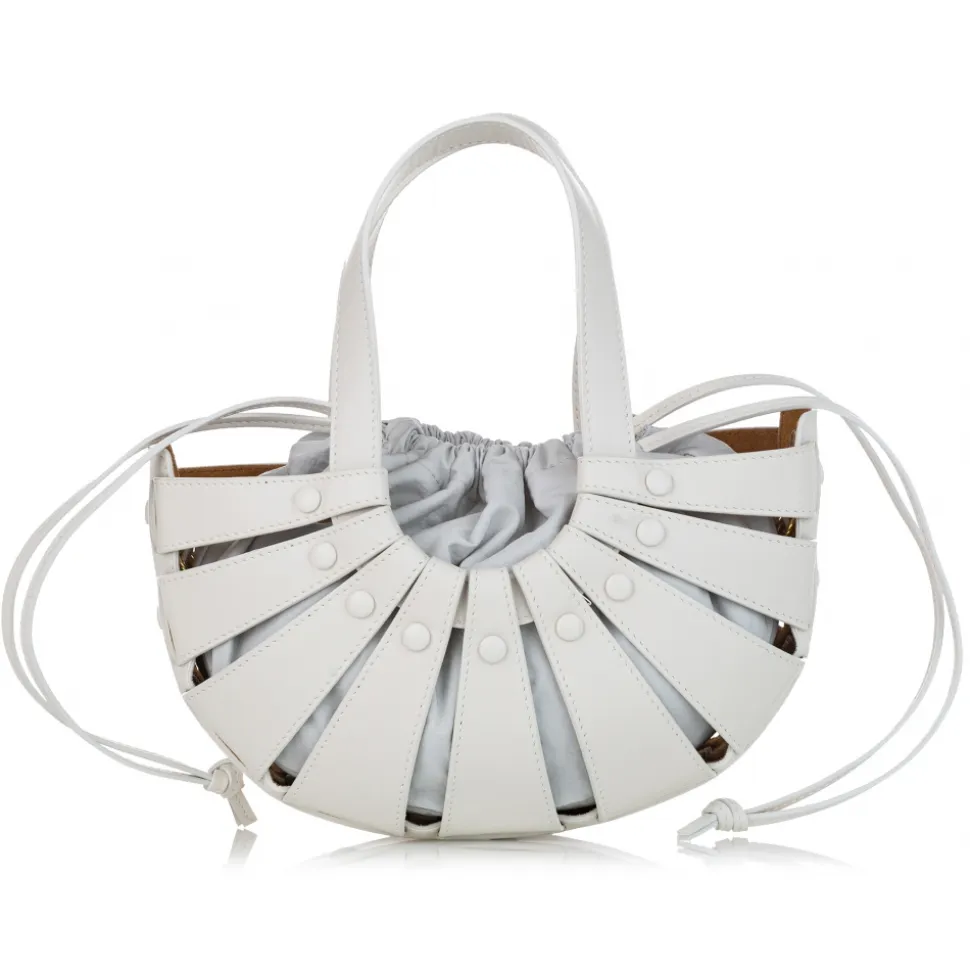 Bottega Veneta Vintage - The Shell Leather Tote Bag - White - Leather Handbag - Luxury High Quality - Avvenice