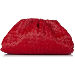 Bottega Veneta Vintage - The Pouch Intrecciato Leather Clutch Bag - Red - Leather Handbag - Luxury High Quality - Avvenice