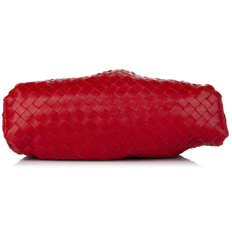 Bottega Veneta Vintage - The Pouch Intrecciato Leather Clutch Bag - Red - Leather Handbag - Luxury High Quality - Avvenice