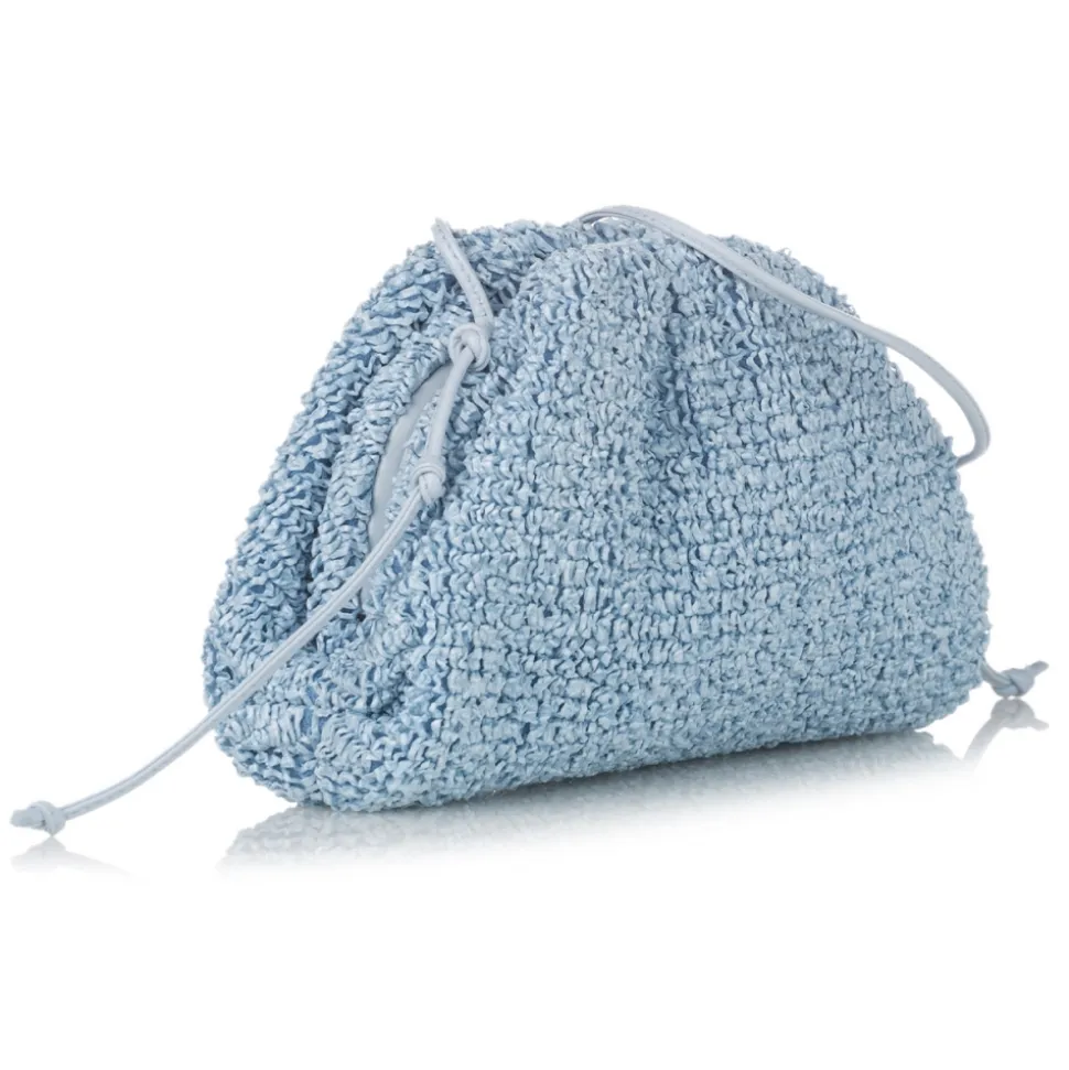 Bottega Veneta Vintage - The Pouch Raffia Crossbody Bag - Light Blue - Leather Handbag - Luxury High Quality - Avvenice