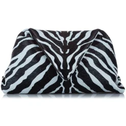 Bottega Veneta Vintage - Zebra Print Envelope Leather Clutch Bag - Black White - Leather Handbag - Luxury High Quality - Avvenice