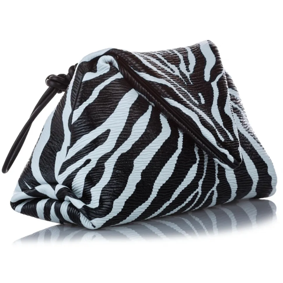 Bottega Veneta Vintage - Zebra Print Envelope Leather Clutch Bag - Black White - Leather Handbag - Luxury High Quality - Avvenice