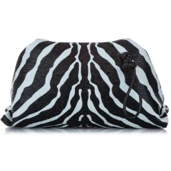 Bottega Veneta Vintage - Zebra Print Envelope Leather Clutch Bag - Black White - Leather Handbag - Luxury High Quality - Avvenice