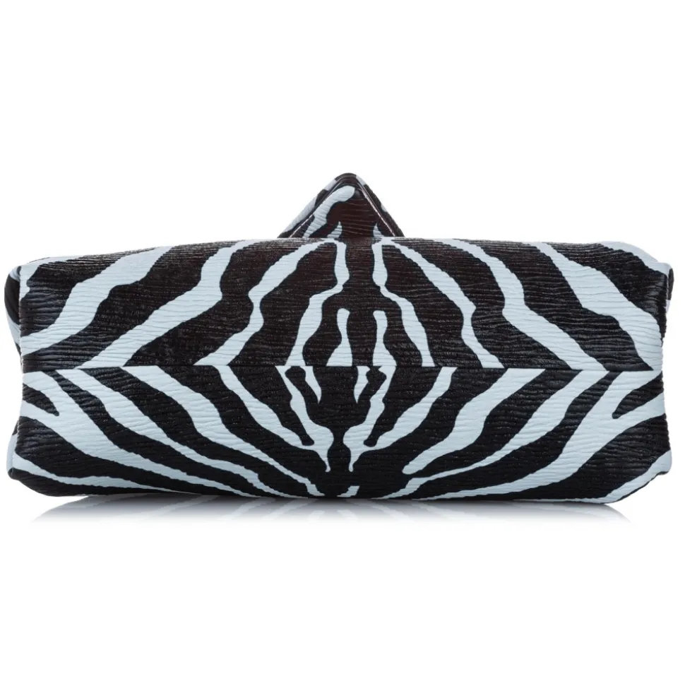 Bottega Veneta Vintage - Zebra Print Envelope Leather Clutch Bag - Black White - Leather Handbag - Luxury High Quality - Avvenice
