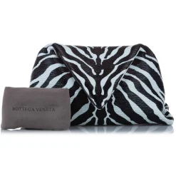 Bottega Veneta Vintage - Zebra Print Envelope Leather Clutch Bag - Black White - Leather Handbag - Luxury High Quality - Avvenice