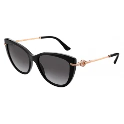Bulgari - Bvlgari - Cat Eye Sunglasses with Décor and Crystals - Black Gold - Bvlgari Collection - Bulgari Eyewear - Avvenice