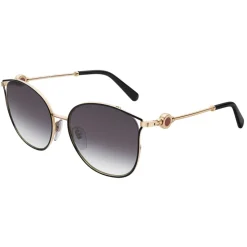 Bulgari - Bvlgari - Rounded Cat Eye Metal Sunglasses - Black Gold - Bvlgari Bvlgari Collection - Bulgari Eyewear - Avvenice