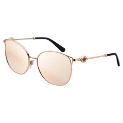 Bulgari - Bvlgari - Rounded Cat Eye Metal Sunglasses - Rose Gold - Bvlgari Bvlgari Collection - Bulgari Eyewear - Avvenice
