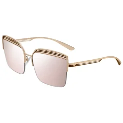 Bulgari - B.Zero1 - B.Overvibe Half-Rim Square Metal Sunglasses - Pink Gold - B.Zero1 Collection  - Bulgari Eyewear - Avvenice