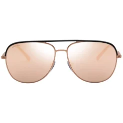 Bulgari - Diagono - Aviator Metal Sunglasses with Leather Inserts - Rose Gold - Diagono Collection - Bulgari Eyewear - Avvenice