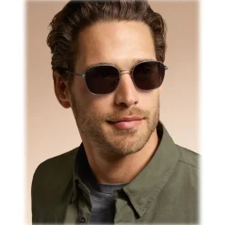 Bulgari - Diagono - Round Metal Sunglasses - Dark Gray - Diagono Collection - Bulgari Eyewear - Avvenice