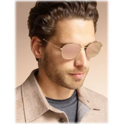 Bulgari - Diagono - Round Metal Sunglasses - Pink Gold - Diagono Collection - Bulgari Eyewear - Avvenice