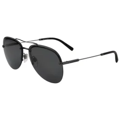 Bulgari - Diagono - Semi-Rimless Aviator Sunglasses - Black - Diagono Collection - Bulgari Eyewear - Avvenice