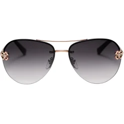 Bulgari - Fiorever - Double Bridge Aviator Sunglasses - Black - Fiorever Collection - Sunglasses - Bulgari Eyewear - Avvenice