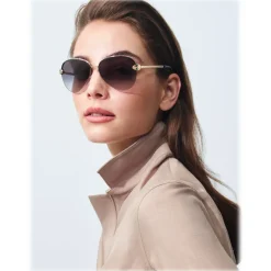 Bulgari - Le Gemme - Aviator Sunglasses - Gold Grey - Serpenti Collection - Bulgari Eyewear - Avvenice