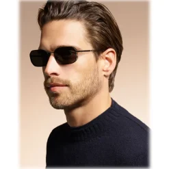 Bulgari - Narrowmation - Square Aviator Sunglasses - Black - Serpenti Collection - Bulgari Eyewear - Avvenice