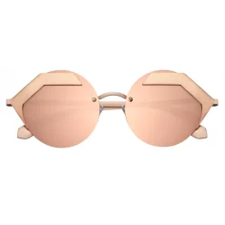 Bulgari - Serpenteyes - Hexagonal Metal Frame Sunglasses - Pink Gold - Serpenti Collection - Bulgari Eyewear - Avvenice