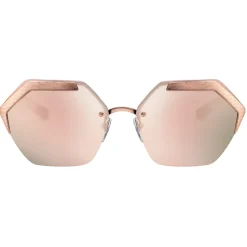 Bulgari - Serpenteyes Revolution - Hexagonal Wrap-Around Sunglasses - Pink - Serpenti Collection - Sunglasses - Bulgari Eyewear - Avvenice