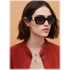 Bulgari - Serpenti - Back-to-Scale Rectangular Sunglasses - Black - Serpenti Collection - Sunglasses - Bulgari Eyewear - Avvenice