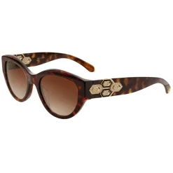 Bulgari - Serpenti - Cat Eye Sunglasses with Décor and Crystals - Dark Havana - Serpenti Collection - Bulgari Eyewear - Avvenice