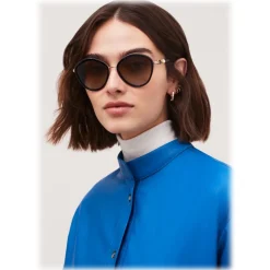 Bulgari - Serpenti - Rounded Sunglasses - Brown - Serpenti Collection - Sunglasses - Bulgari Eyewear - Avvenice