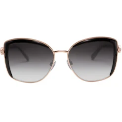 Bulgari - Serpenti - Squared Sunglasses with Crystals - Black Gold - Serpenti Collection - Sunglasses - Bulgari Eyewear - Avvenice