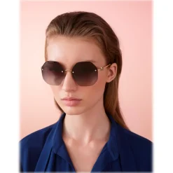 Bulgari - Serpenti Crystals - Oversize Sunglasses - Rose Gold Grey - Serpenti Collection - Bulgari Eyewear - Avvenice