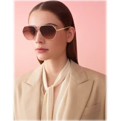 Bulgari - Serpenti Freedomation - Oversized Aviator Sunglasses - Gold - Serpenti Collection - Bulgari Eyewear - Avvenice