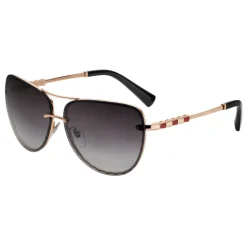 Bulgari - Serpenti Pilot - Gold Plated Metal Sunglasses with Gemstones - Gold - Serpenti Collection - Bulgari Eyewear - Avvenice