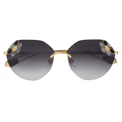 Bulgari - Serpenti Poisoncandy - Soft Cat Eye Metal Frame Sunglasses - Gold - Serpenti Collection - Bulgari Eyewear - Avvenice
